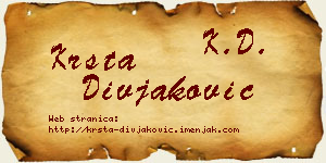 Krsta Divjaković vizit kartica